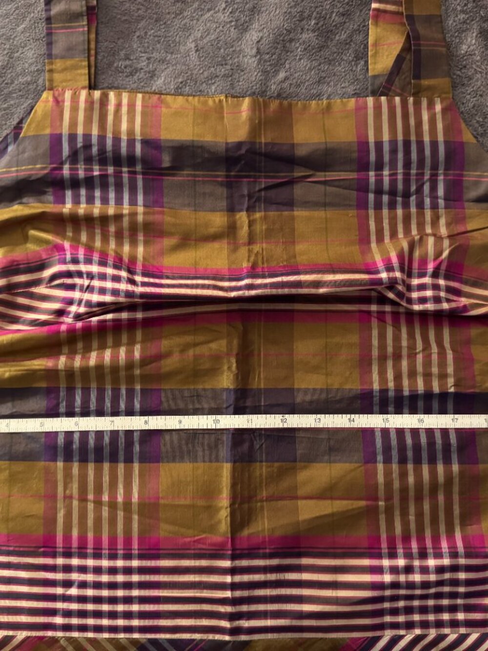 Max Mara / Marina Rinaldi Silk Plaid Top, Size 16W - Picture 4 of 11